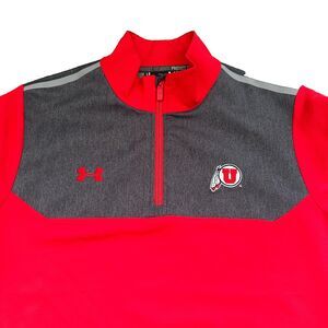 Under Armour Mens Shirt L Utah Utes Tech Loose 1/4 Zip Pullover Short Sleeve